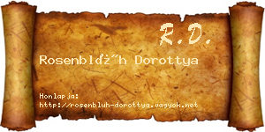 Rosenblüh Dorottya névjegykártya